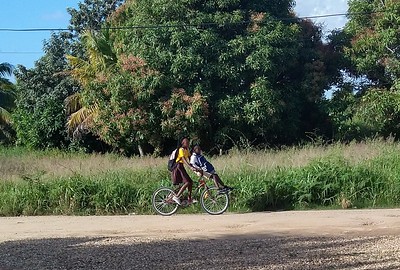 children on their way to school