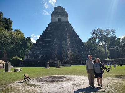 Stefan and Jayne at a pyramid at Tikal