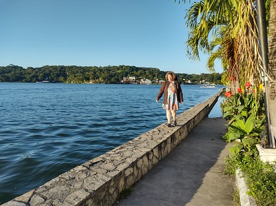 Me walking on a
        wall in flooded Flores