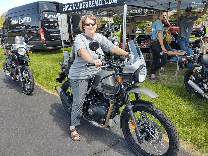 Jayne on a Himalayan motorcycle?